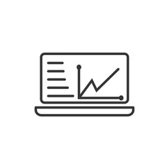 Fototapete - Project dashboard linear icon template color editable. Dashboard in laptop symbol vector sign isolated on white background. Simple logo vector illustration for graphic and web design.