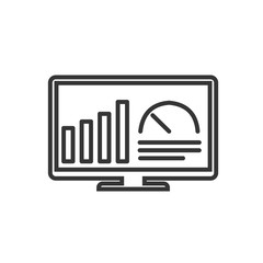 Fototapete - Project dashboard linear icon template color editable. dashboard in monitor computer symbol vector sign isolated on white background. Simple logo vector illustration for graphic and web design.