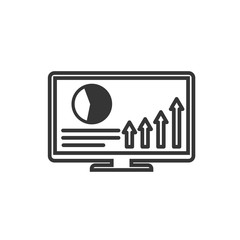 Fototapete - Project dashboard linear icon template color editable. dashboard in monitor computer symbol vector sign isolated on white background. Simple logo vector illustration for graphic and web design.