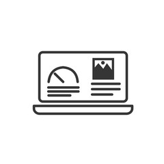 Fototapete - Project dashboard linear icon template color editable. Dashboard in laptop symbol vector sign isolated on white background. Simple logo vector illustration for graphic and web design.