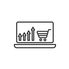 Leinwandbilder - Project dashboard linear icon template color editable. Dashboard in laptop symbol vector sign isolated on white background. Simple logo vector illustration for graphic and web design.