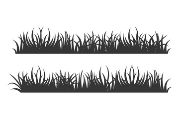 Poster - set of black Grass Silhouettes on White Backround icon template color editable. Grass symbol vector sign isolated vector illustration for graphic and web design.