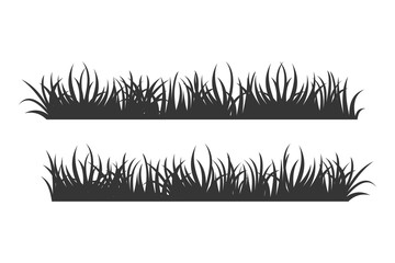Poster - set of black Grass Silhouettes on White Backround icon template color editable. Grass symbol vector sign isolated vector illustration for graphic and web design.
