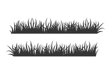 Poster - set of black Grass Silhouettes on White Backround icon template color editable. Grass symbol vector sign isolated vector illustration for graphic and web design.