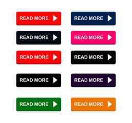 Wall Mural - read more colorful button set with icons web vector illustration