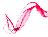 Fototapeta Motyle - Red scarf in the wind , isolated on white.
