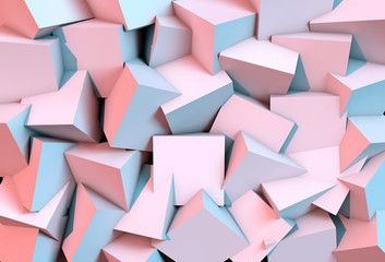 Poster - Abstract background with 3d shapes and vibrant colors. 3D illustration
