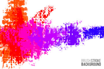 Poster - Artistic backdrop. Vector with brush splashes. Brush paint look background with colorful hand painted stains. Rainbow colors backdrop.