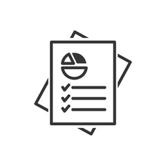 Leinwandbilder - Document like auditing. Scrutiny, annual verification, info. flat style quality sign or success proven symbol vector sign isolated on white background illustration for graphic and web design.
