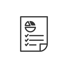 Leinwandbilder - Document like auditing. Scrutiny, annual verification, info. flat style quality sign or success proven symbol vector sign isolated on white background illustration for graphic and web design.