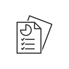 Leinwandbilder - Document like auditing. Scrutiny, annual verification, info. flat style quality sign or success proven symbol vector sign isolated on white background illustration for graphic and web design.