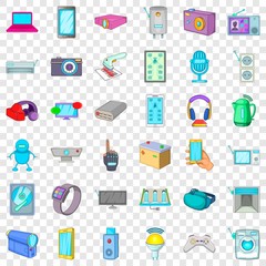 Poster - Microphone icons set. Cartoon style of 36 microphone vector icons for web for any design