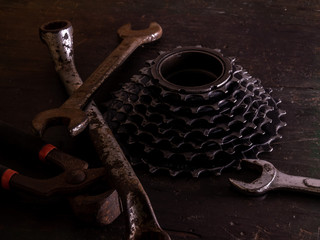 Old tools in a workshop