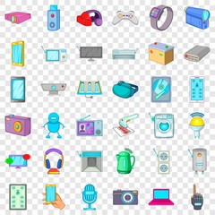 Poster - Device icons set. Cartoon style of 36 device vector icons for web for any design
