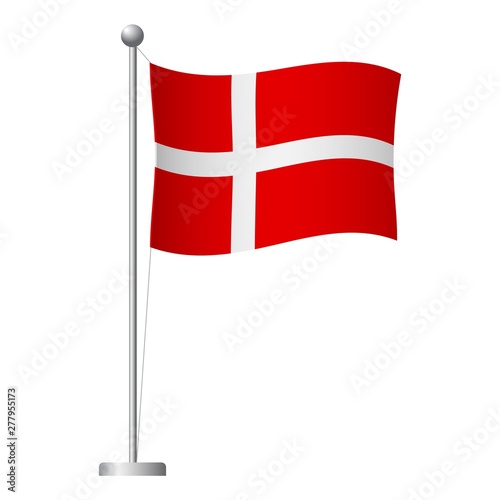 Foto  Denmark flag on pole icon