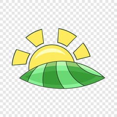 Sticker - Morning sunrise icon. Cartoon illustration of morning sunrise vector icon for web design
