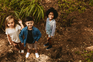 Poster - Children playing in forest
