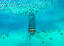 An Old Sunken Ship Underwater In Bermuda