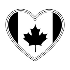 Sticker - flag of canada patriotic in heart shape