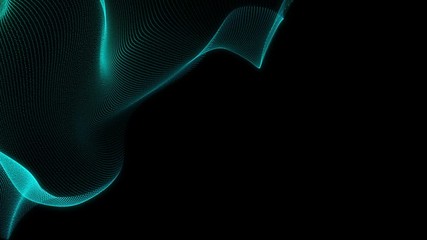 Poster - Animation of Technology green abstract background. Glowing connecting dots and lines. Sci fi concept image.