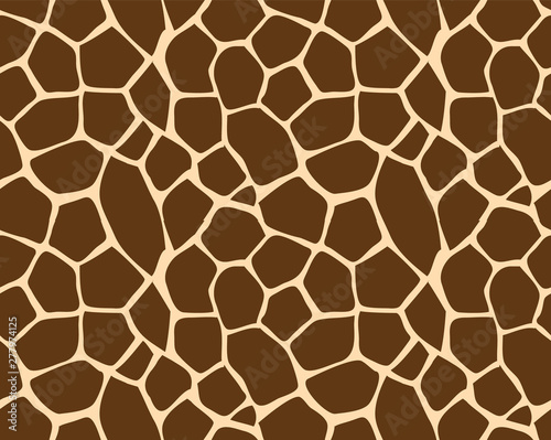 Vector seamless pattern of brown and yellow giraffe fur skin print Wallpaper Mural