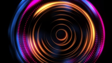 Wall Mural - abstract glowing sphere. glow particles. multicolored wavy shape. motion background. futuristic elem