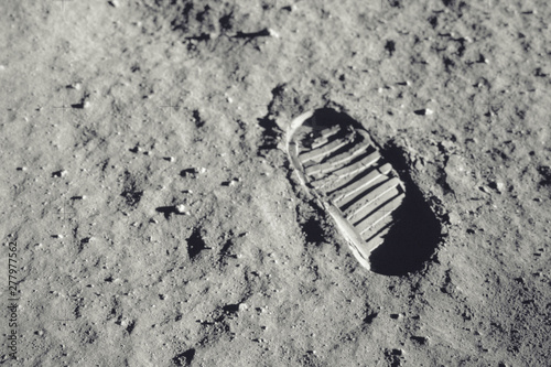 Fotomural Step on the moon. Elements of this image furnished by NASA