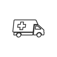 Aufkleber - Ambulance truck icon template color editable. Ambulance car symbol vector sign isolated on white background. Simple logo vector illustration for graphic and web design.
