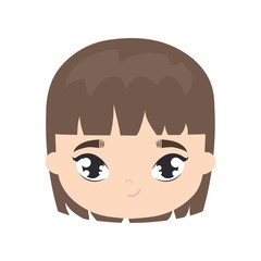 Poster - head of cute little girl avatar character