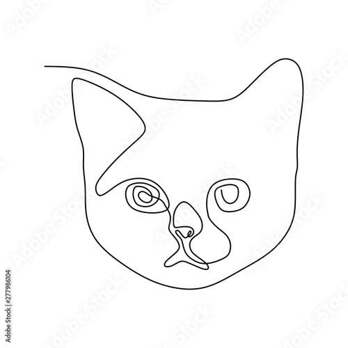 Single Continuous Line Drawing Of Cute Kitten Cat Head Buy This Stock Vector And Explore Similar Vectors At Adobe Stock Adobe Stock