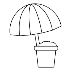 Wall Mural - umbrella with bucket and sand