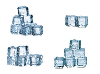 ice cubes on white background