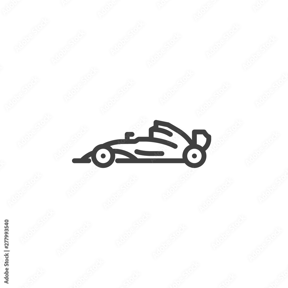 Racing car line icon. linear style sign for mobile concept and web ...