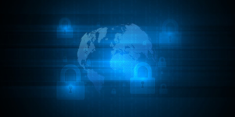 Poster - Cyber security concept on dark background, abstract digital internet. Abstract background technology.Vector illustration