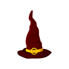 Wall Mural - Claret hat of the wizard. Vector illustration on white background.