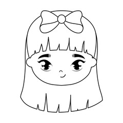 Poster - head of cute little girl avatar character