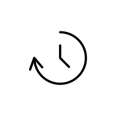 Poster - clockwise rotation icon. Simple thin line, outline vector of Time icons for UI and UX, website or mobile application