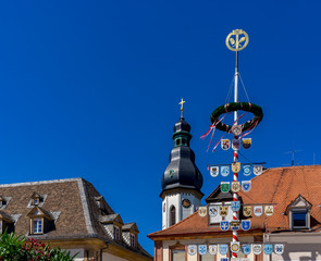 Wall Mural - Speyer City, GERMANY, July 04, 2019: Romantic streets and houses in Speyer in summer time