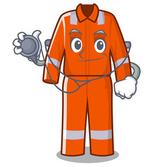 Sticker - Doctor working overalls in the cartoon shape