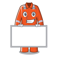 Poster - Grinning with board working overalls in the cartoon shape