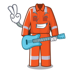 Poster - With guitar work overalls placed in cartoon lockers