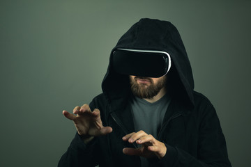 Virtual keybord hacker. Internet security concept