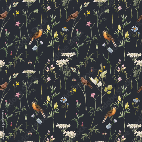 Watercolor floral pattern