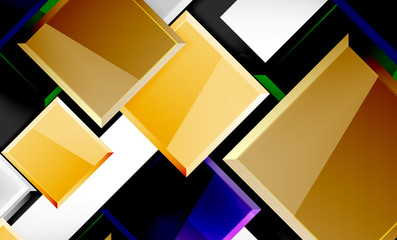 Bright colorful square shape blocks geometrical background