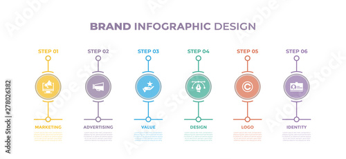 Foto  Modern design elements for Brand concept Multicolor infographics