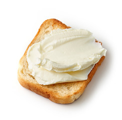 Wall Mural - toasted bread with cream cheese