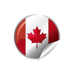 Poster - flag of canada in shape circle