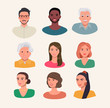 Set of people avatar collection. Vector flat style  illustration