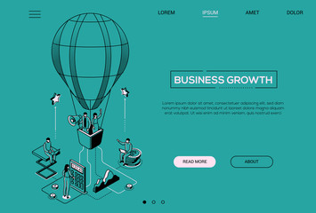 Aufkleber - Business growth - line design style isometric web banner