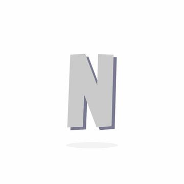 Vector Logo Letter N Stone Rock